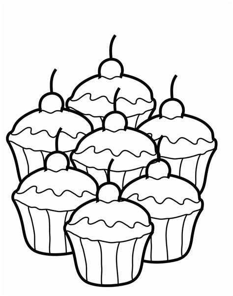 Cupcakes Printable Coloring Pages